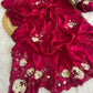 Beautiful fandy satin fabric saree