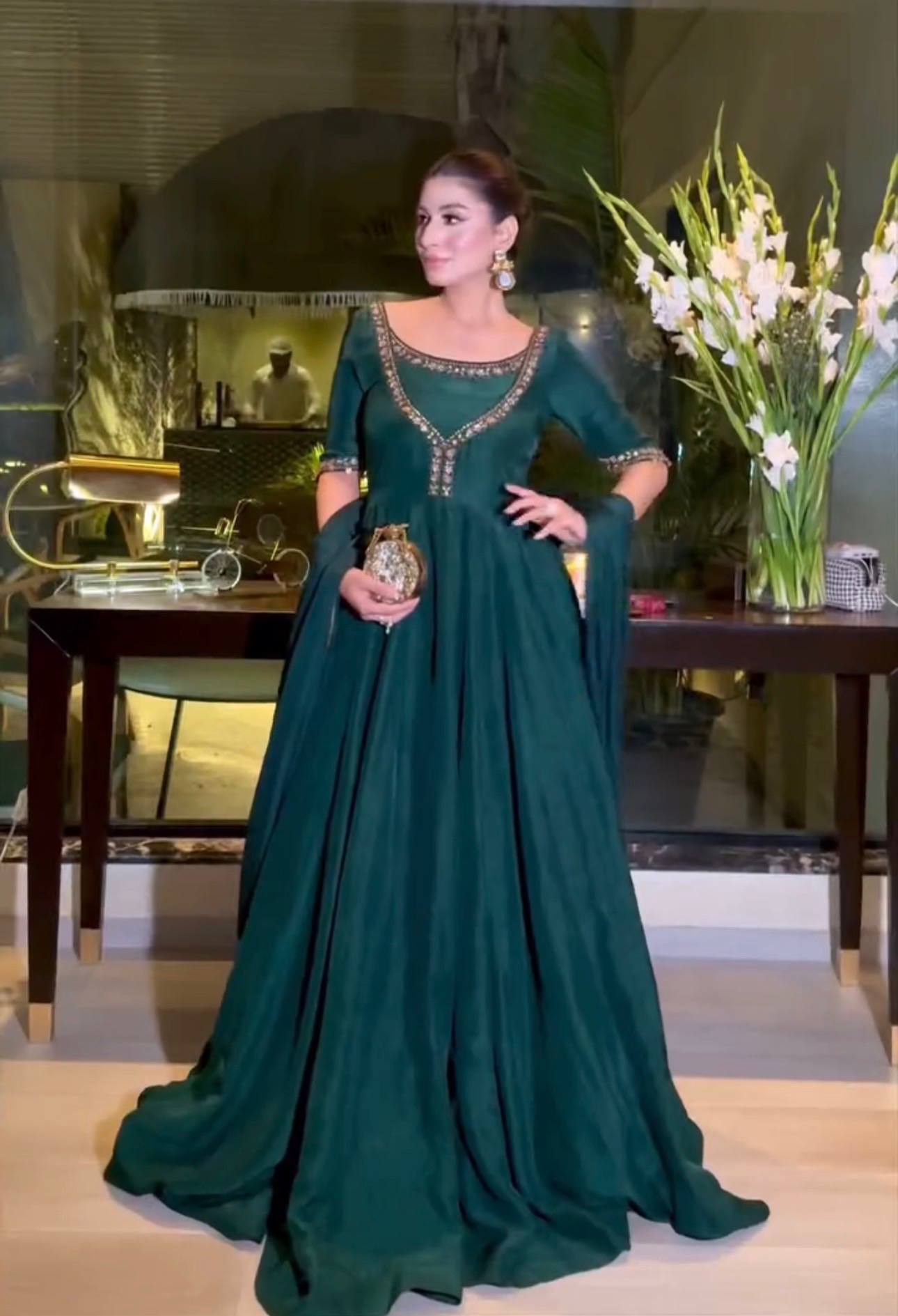 Serving Elegance in this Gorgeous Anarkali Gown