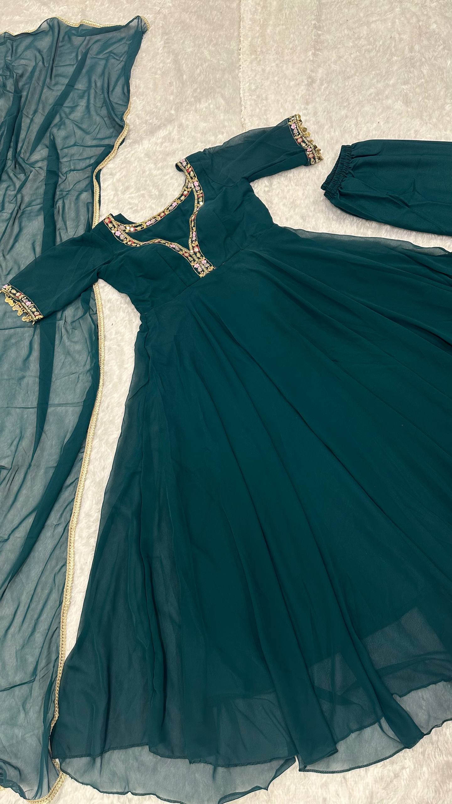 Serving Elegance in this Gorgeous Anarkali Gown