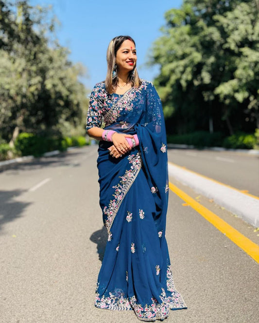 Party Wear Soft Rangoli Silk Saree