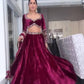 11000 velvet fabric with sequins Dori & zari thread work Lehenga