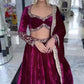 11000 velvet fabric with sequins Dori & zari thread work Lehenga