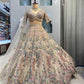 Einführung eines 4 Meter ausgestellten Coding Sequins Work Lehenga