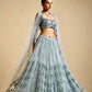 Lehenga en filet avec paillettes Lehenga Choli