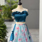 Pure organza silk digital printed lehnga