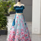 Pure organza silk digital printed lehnga