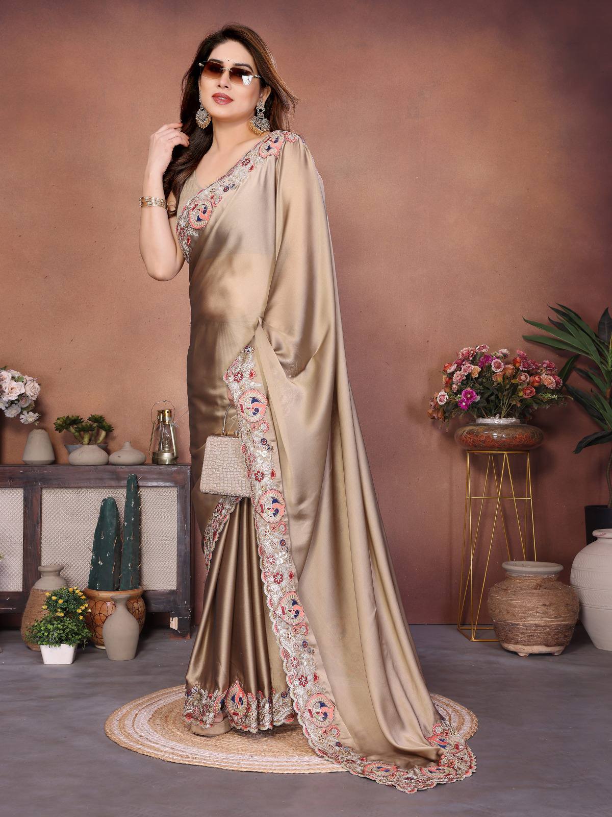 Party Wear Soft Rangoli Silk Saree