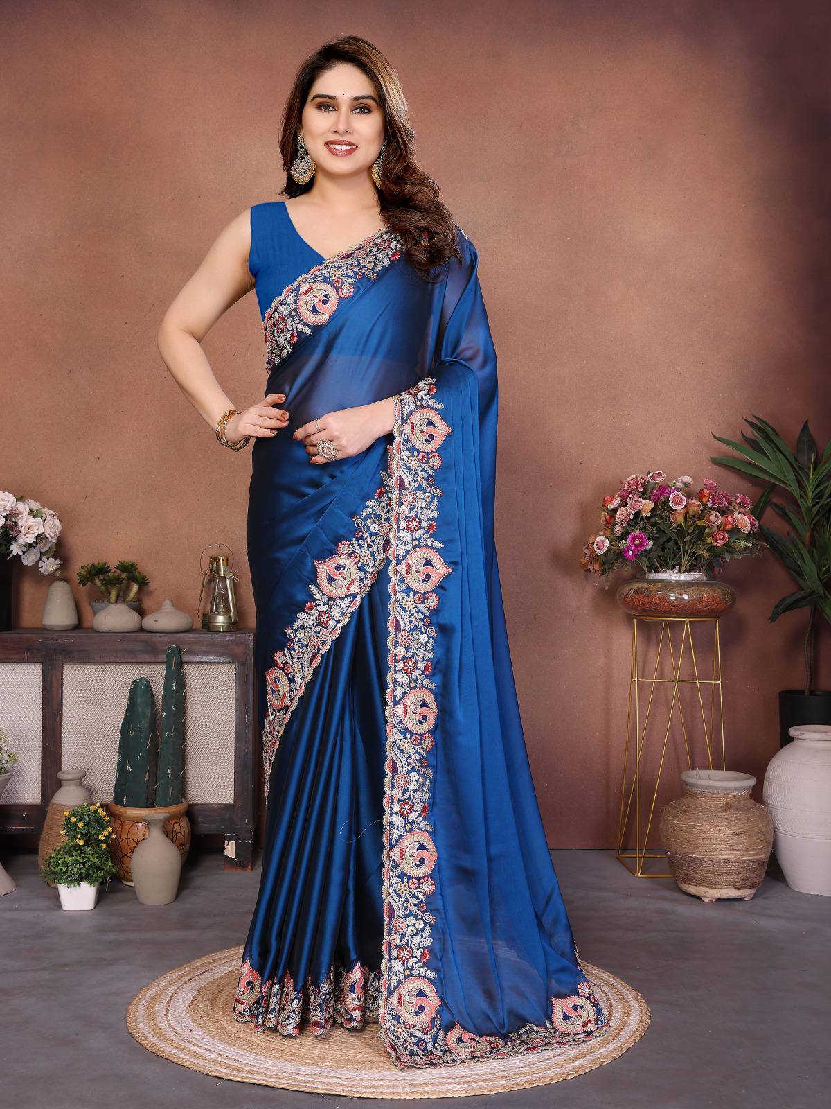 Party Wear Soft Rangoli  Silk Saree