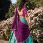 SOFT ORGANZA WITH ZARI EMBROIDERY WORK WITH ZARI BORDER LEHENGA