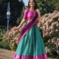 SOFT ORGANZA WITH ZARI EMBROIDERY WORK WITH ZARI BORDER LEHENGA