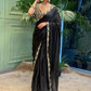HEAVY SOFT BLACK RANGOLI SILK FABRIC SAREE