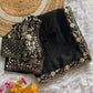 HEAVY SOFT BLACK RANGOLI SILK FABRIC SAREE