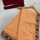 Dolla silk saree with thread & stone border work