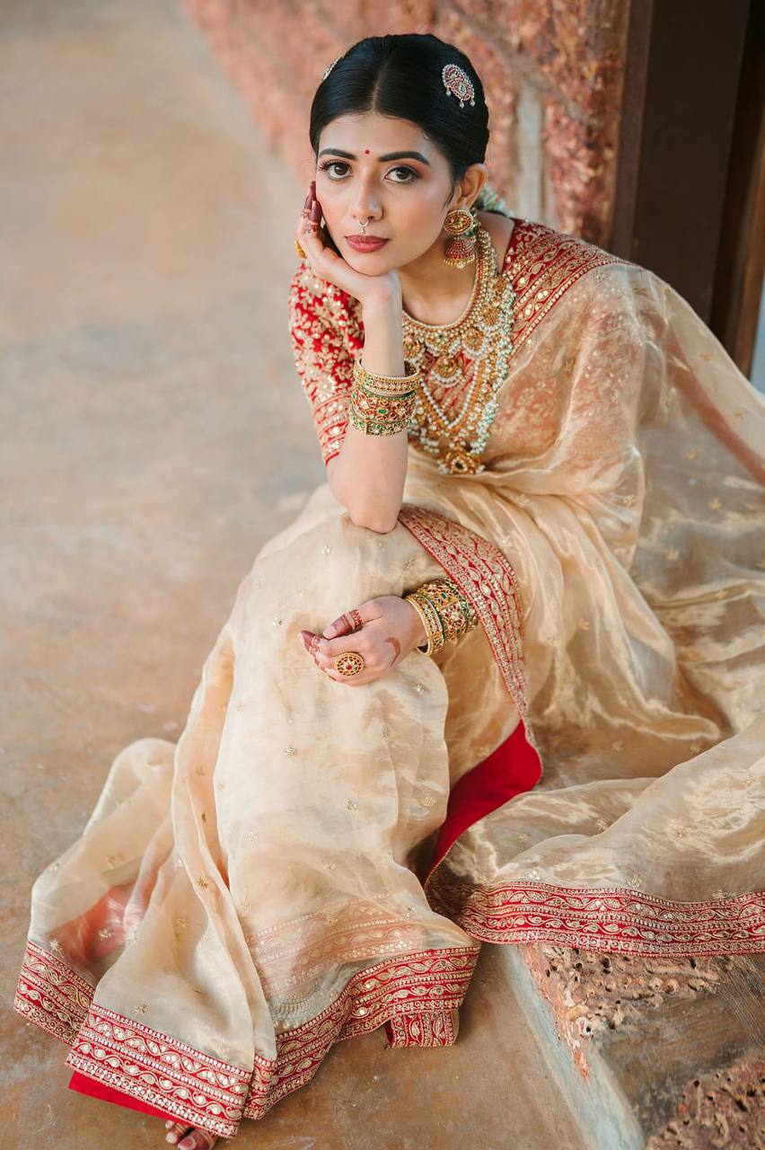 Premium fabric 3mmembroidery work Saree