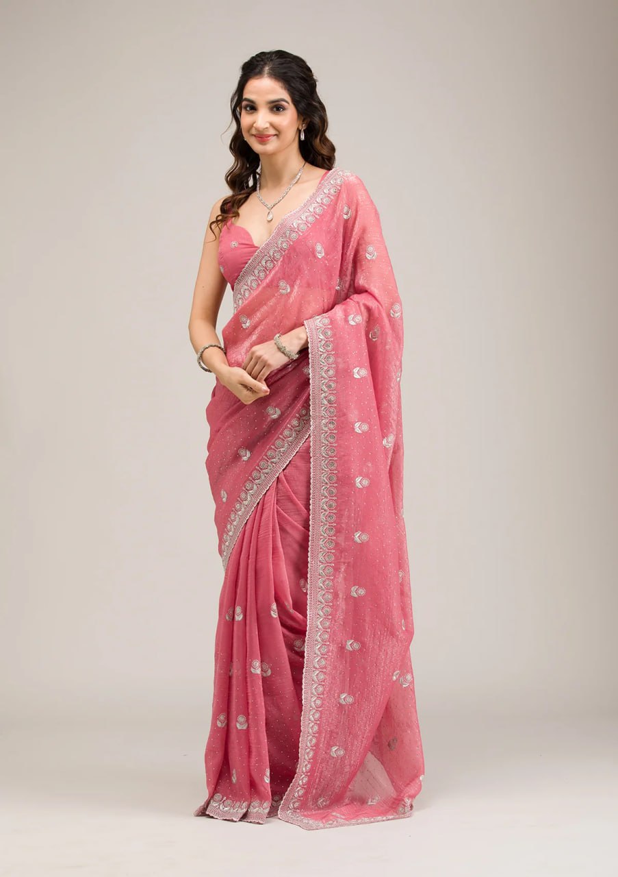 Heavy Crunchy Ciffon Saree