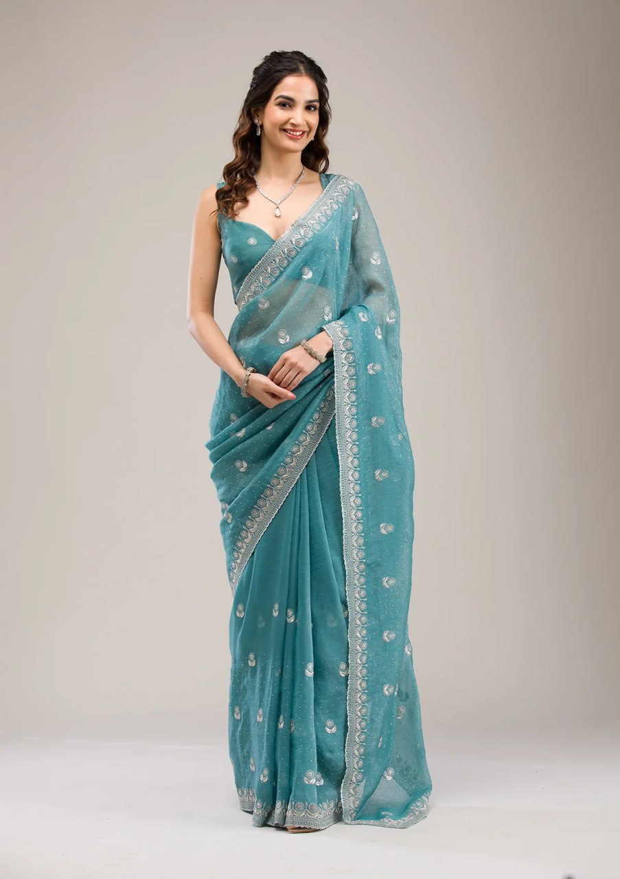 Heavy Crunchy Ciffon Saree