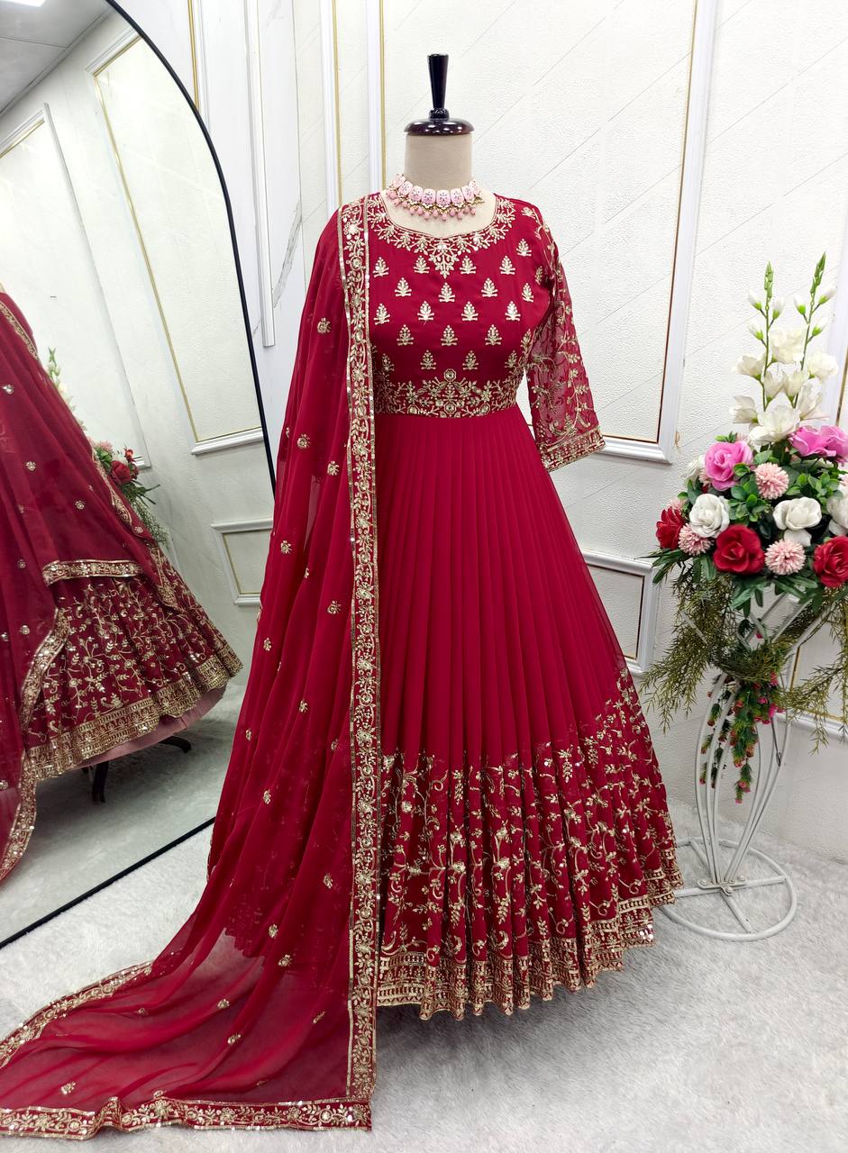 New Wedding Gown -Pent Dupatta Set Fully Stitched Ready To Wear