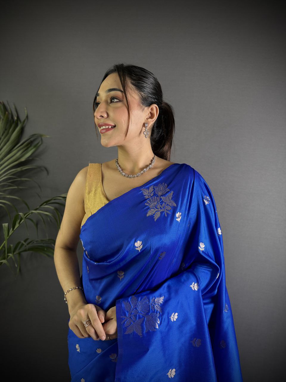 Very Unique lichi silk saree with Beautiful Flower Saree