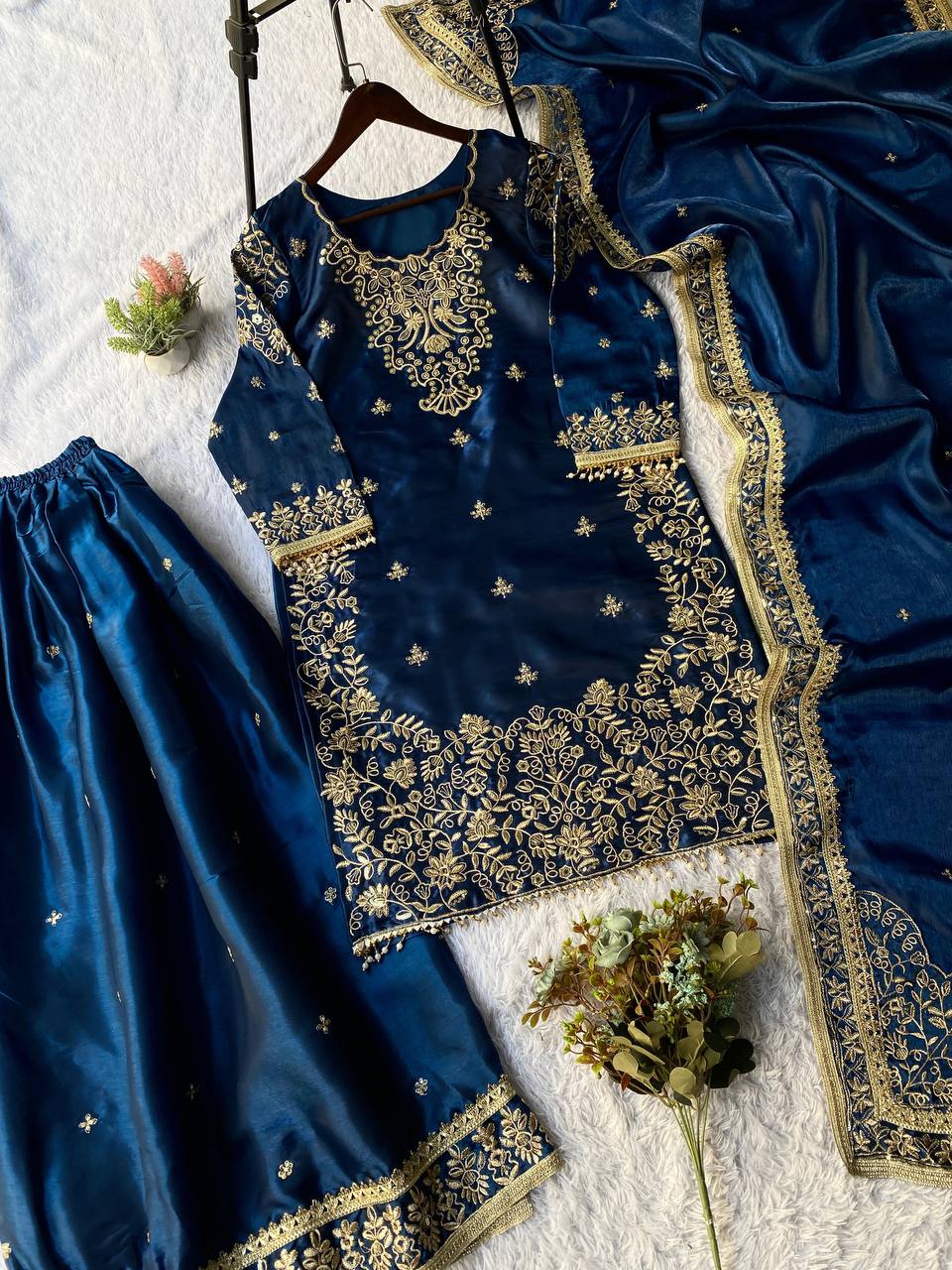 EID EXCLUSIVE AND TRENDY FOR WEDDING SEASON OUR SEQUENCE EMBROIDERY PLAZZO