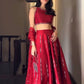 Malai satin silk lehenga with thread & real mirror work