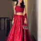 Malai satin silk lehenga with thread & real mirror work