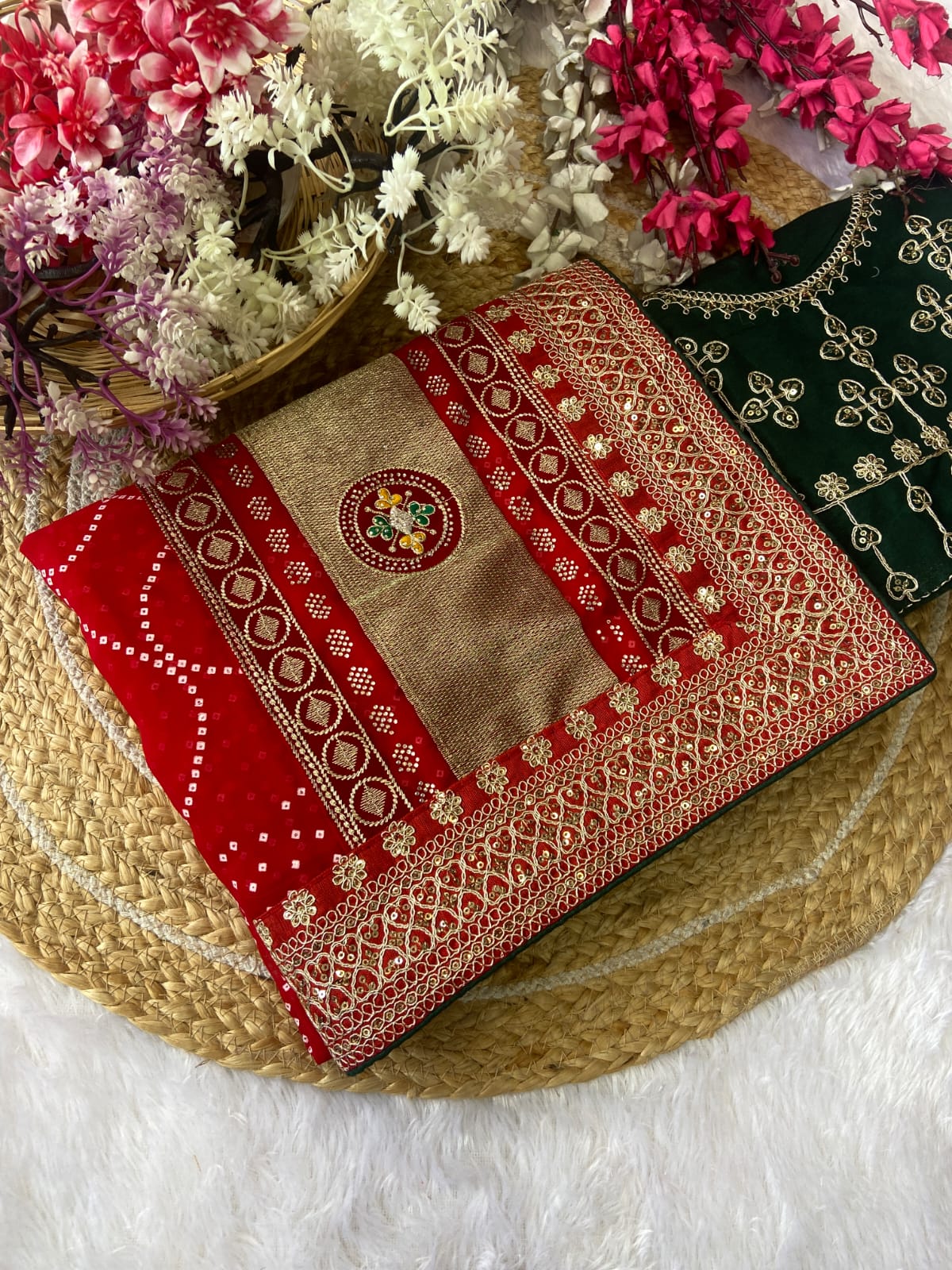 60 gram georgette with heavy Coding Sequence border saree