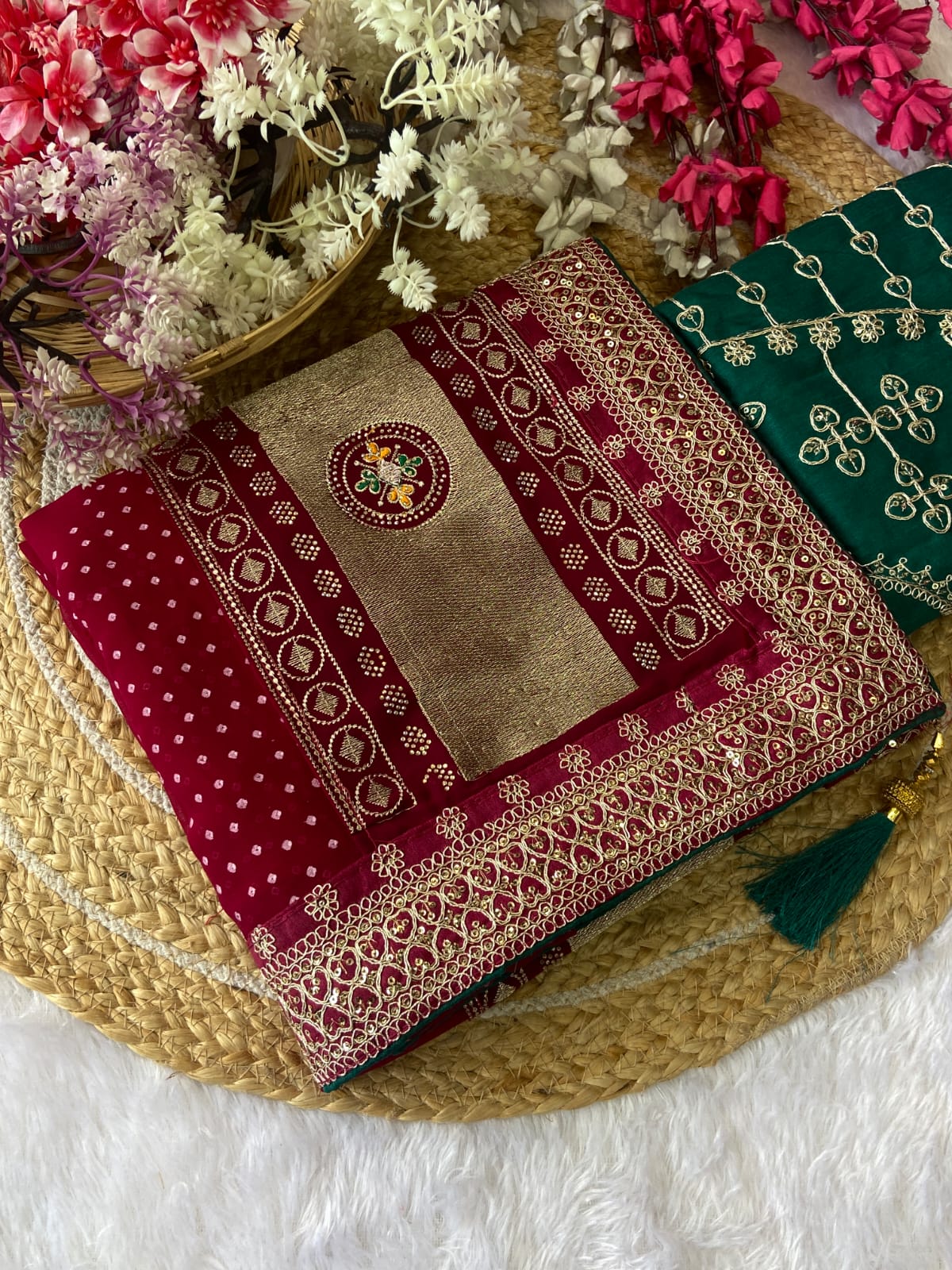 60 gram georgette with heavy Coding Sequence border saree