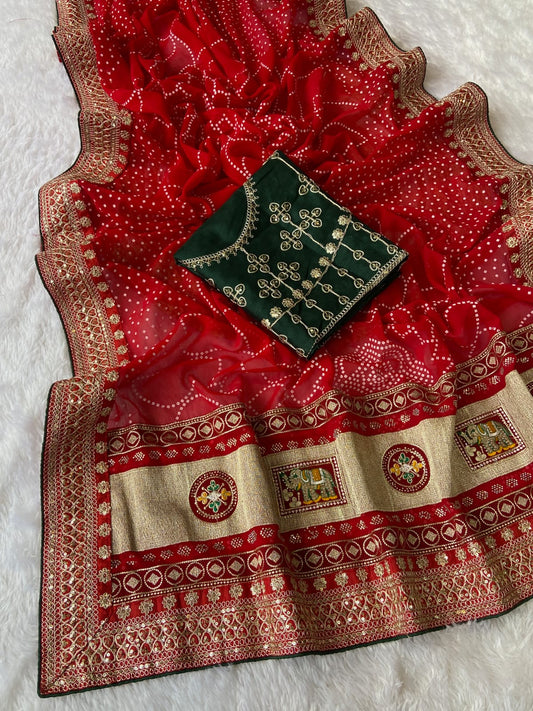 60 gram georgette with heavy Coding Sequence border saree