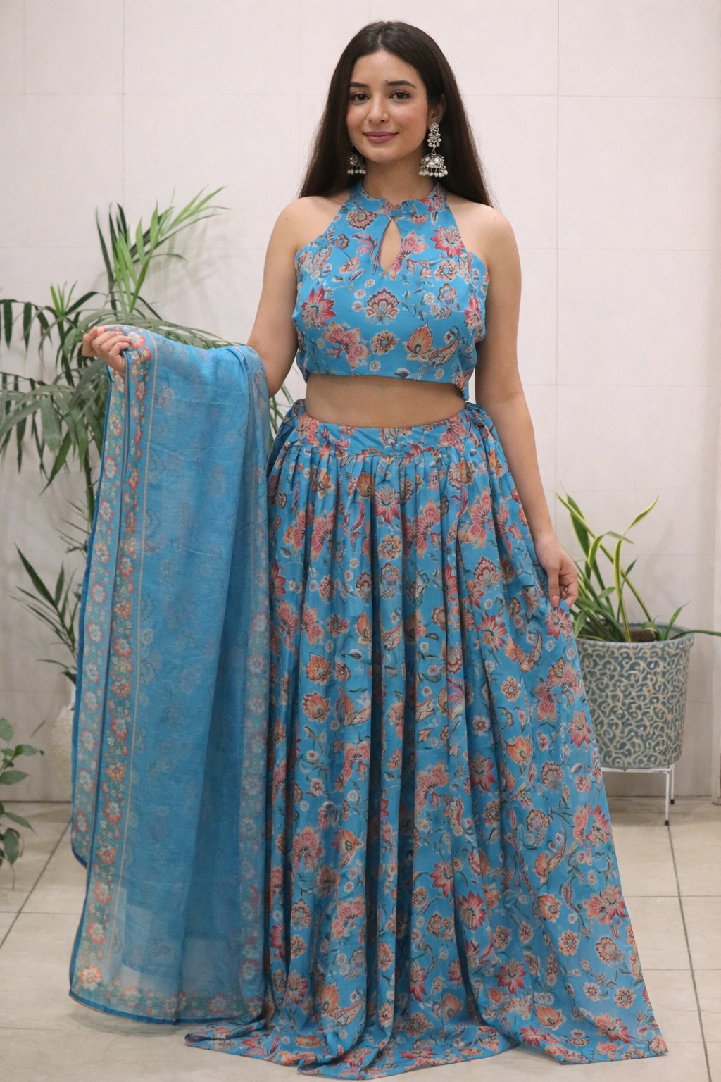 Beautifully printed lehenga with rich all over floral motifs