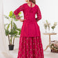 Neues Designer-Party-Look-Top Sharara Plazzo und Dupatta