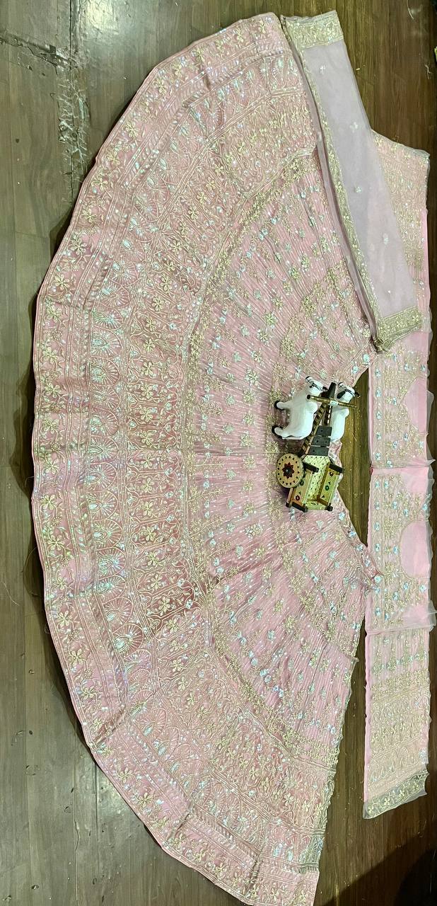 Launching 4 Meter Flared Butterfly Net Lehenga