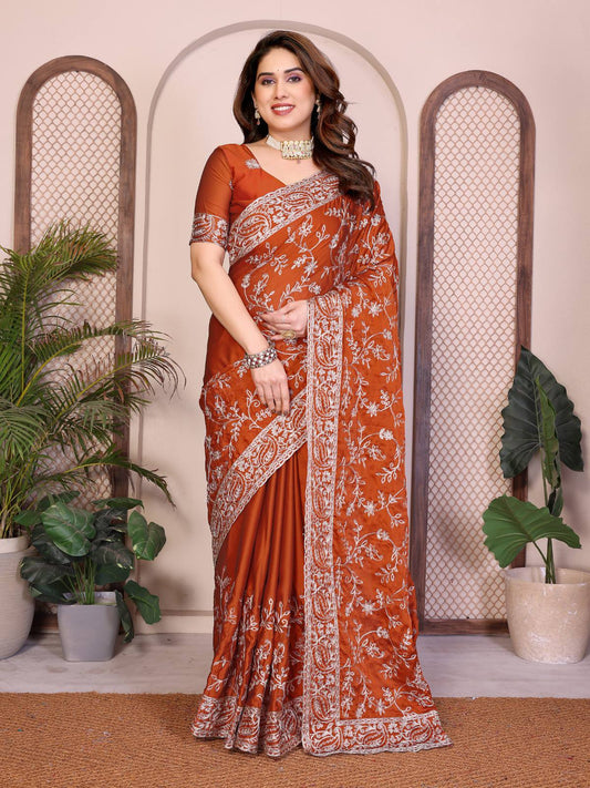 Party Wear Rangoli Silk Saree