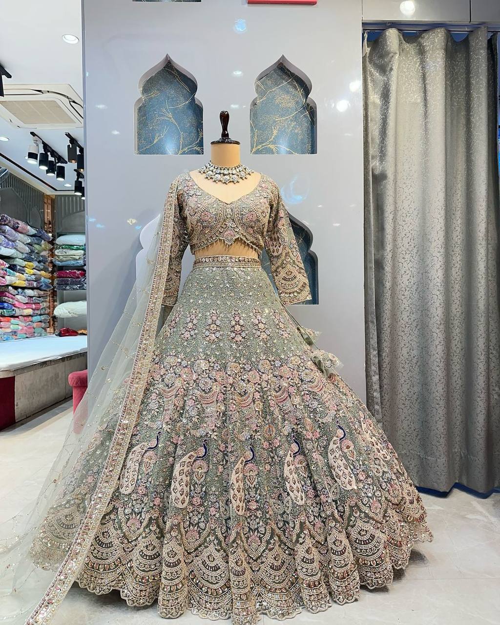 Launching 4 meter flared Coding Sequins Work Lehenga