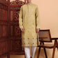 Traditional Wedding Collection Cotton Embroidery Work Men's Kurta