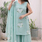 graceful Pure Georgette Hand painted straight-cut kurti