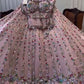 Einführung eines 4 Meter ausgestellten Faux Georgette Lehenga