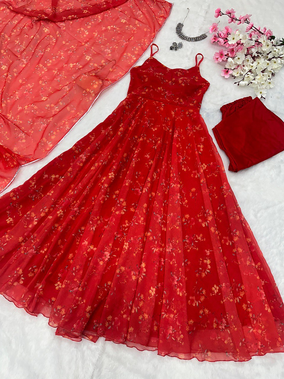 Digital printed Georgette Anarkali suit