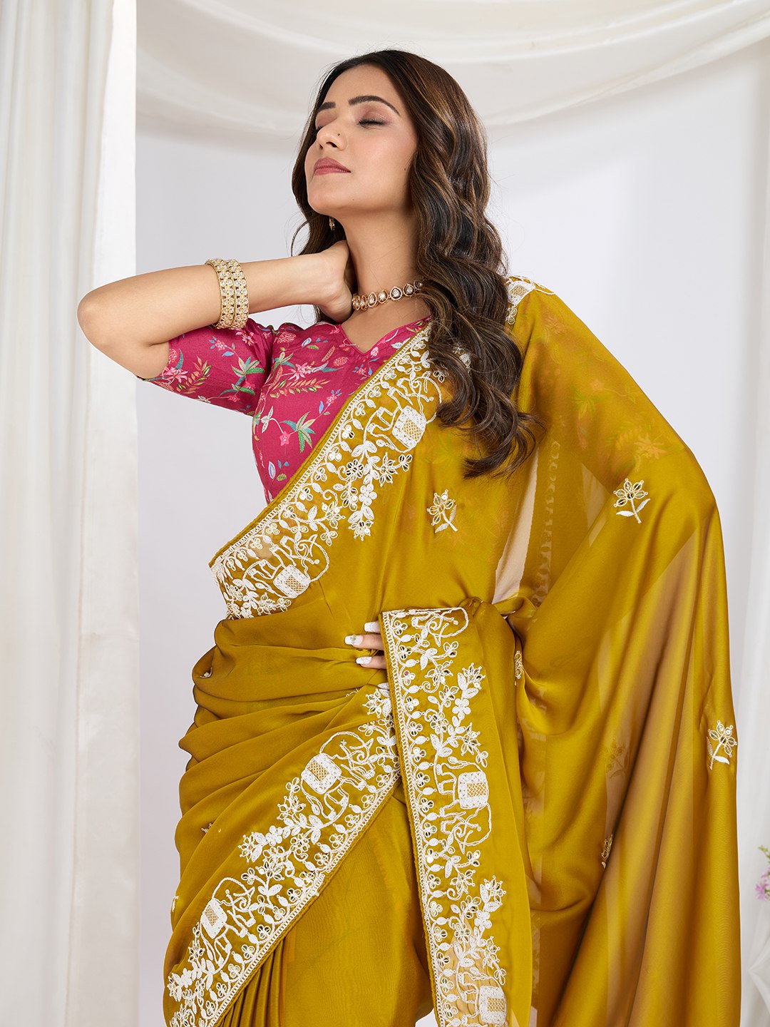 Wedding Wear Haldi Special Exclusive Party Wear Saree