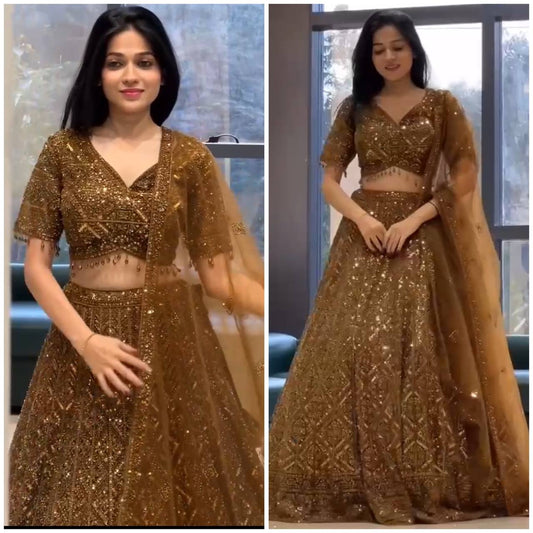 Launching 4 meter flared Sequins Work Lehenga