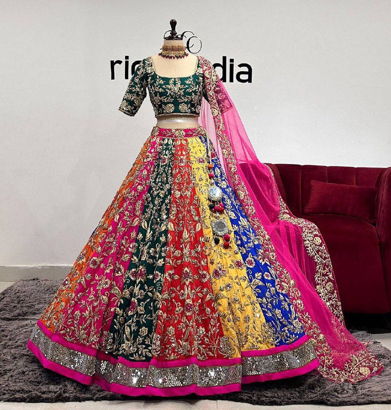 Introducing the 5-Meter Flared Faux Georgette Lehenga