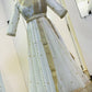 Georgette gown with sequin zari & dori work