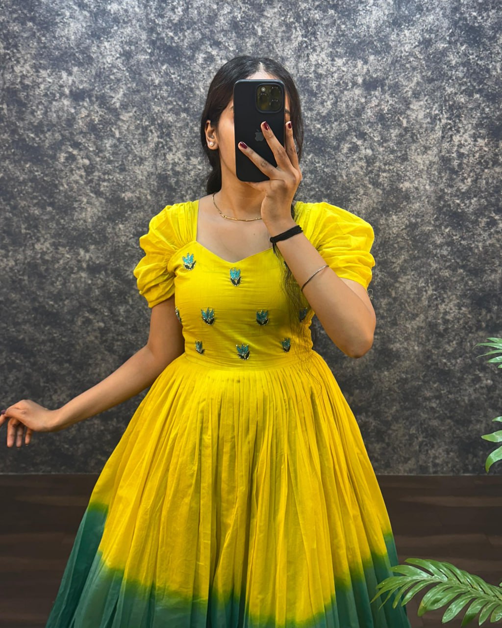 Viscose Cotton Hand Work Gown