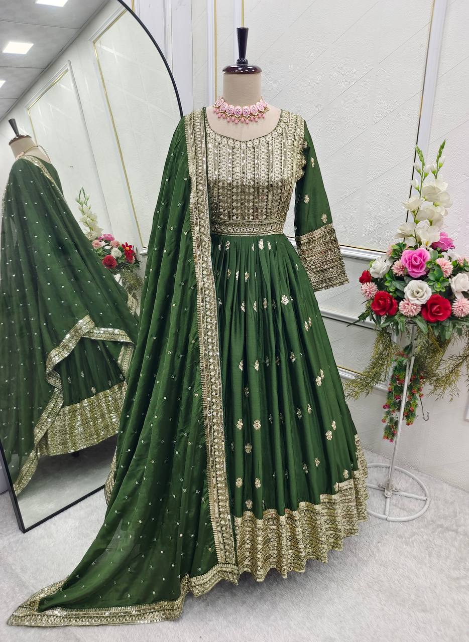 New Mendi Rasam Gown -Pent  Dupatta Set