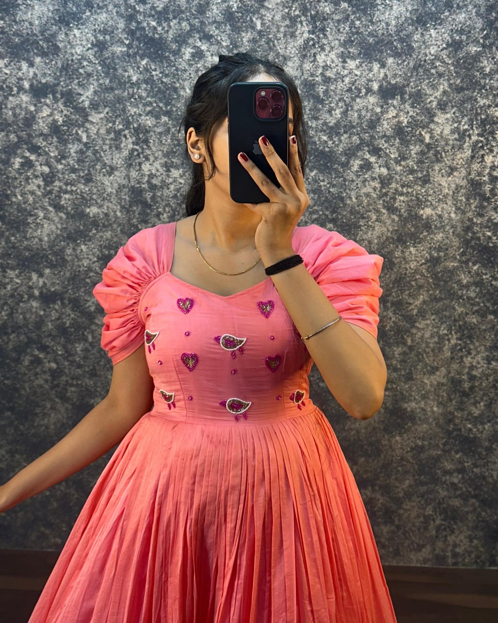 Viscose Cotton Hand Work Gown