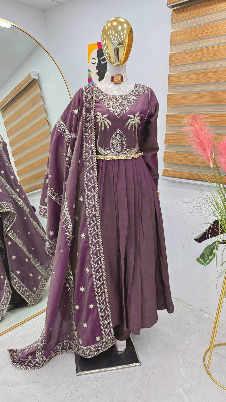 New Designer Party Gown Pallzo & Dupatta Set