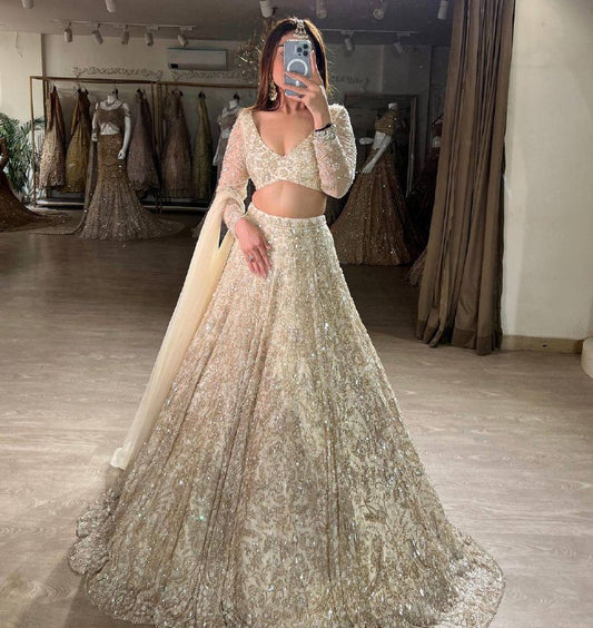 Introducing the 4-Meter Flared Faux Georgette Lehenga