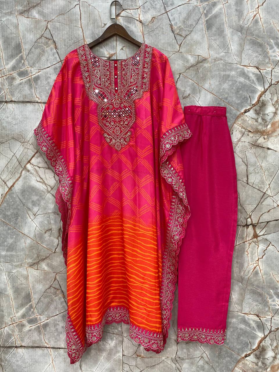 NEW IN TRENDING THE BANDHANI PRINT WITH CORDING SEQUENCES EMBROIDERY