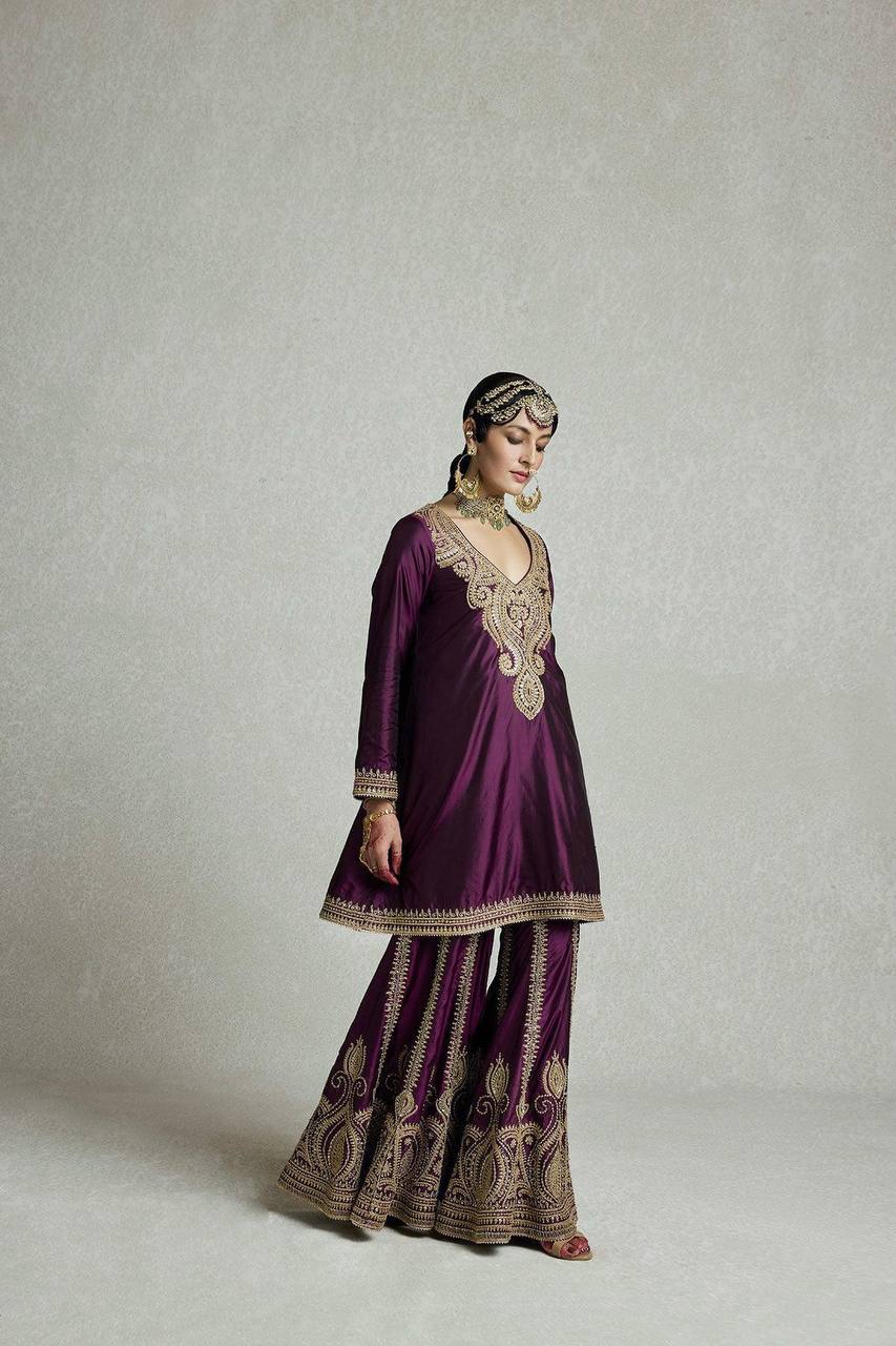 NEUES ĐĚSIGNER PARTY WEAR TOP UND PLAZZO