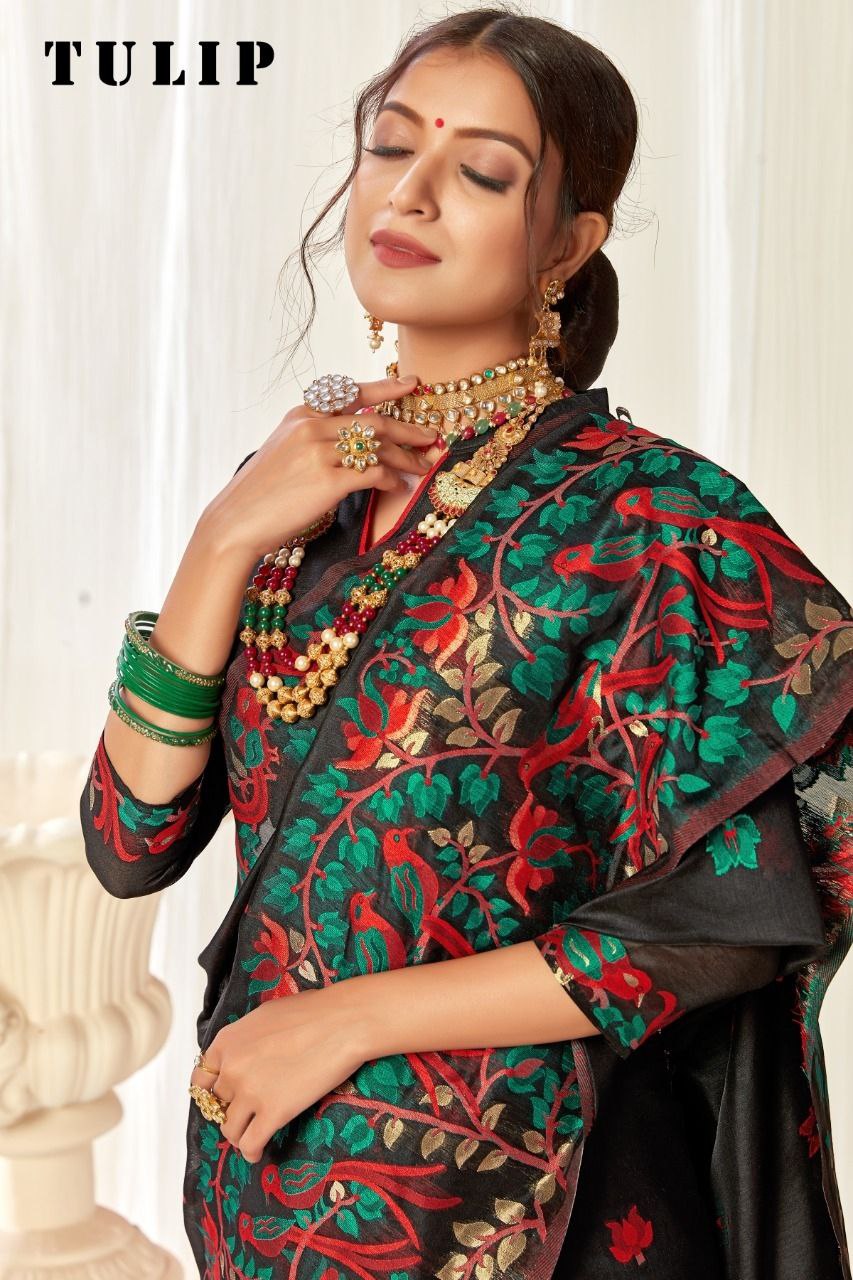 The Linen Cotton Saree Weaving Big Border