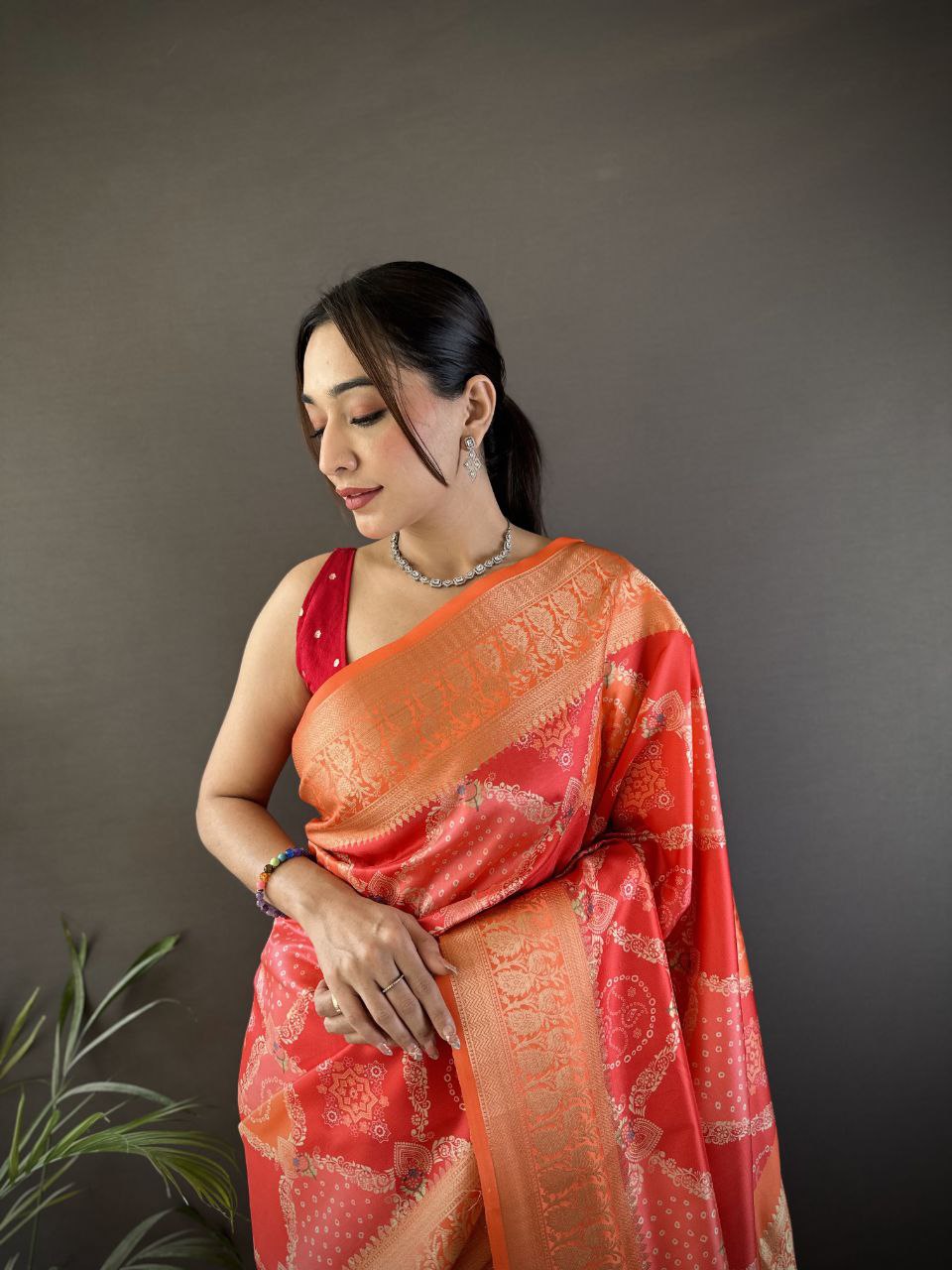 New Collection Digital print Jequard saree